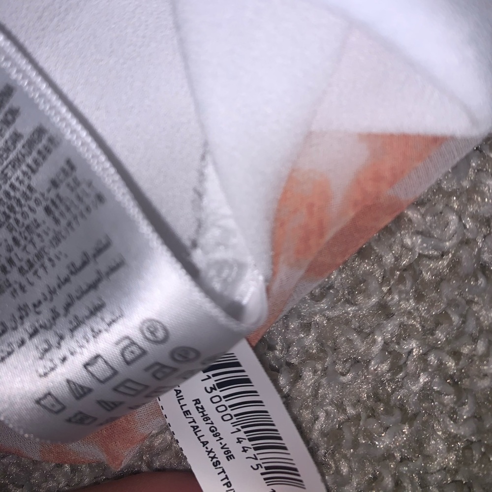 Light Orange & White Long Sleeve top size XXS - Picture 6 of 7